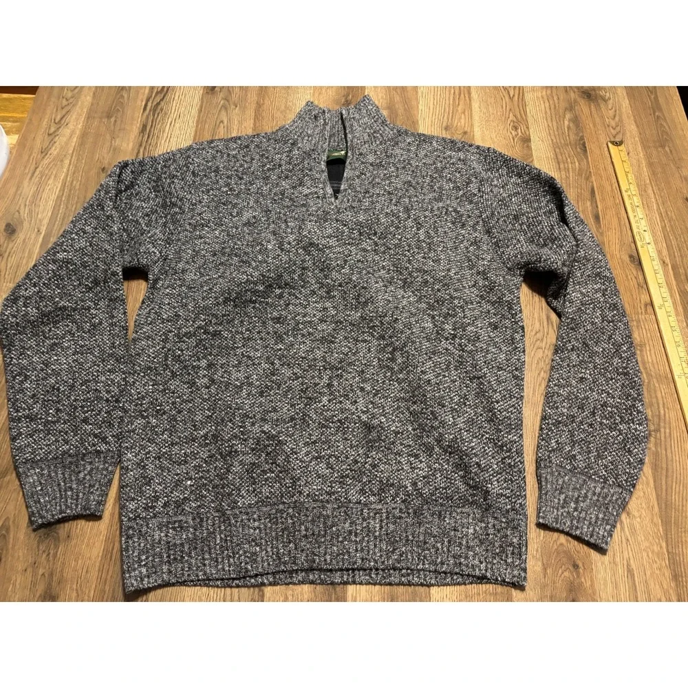 Saltwater Supply Co Sweater Mens Size XL Grey Quarter Zip Pullover Long Sleeve